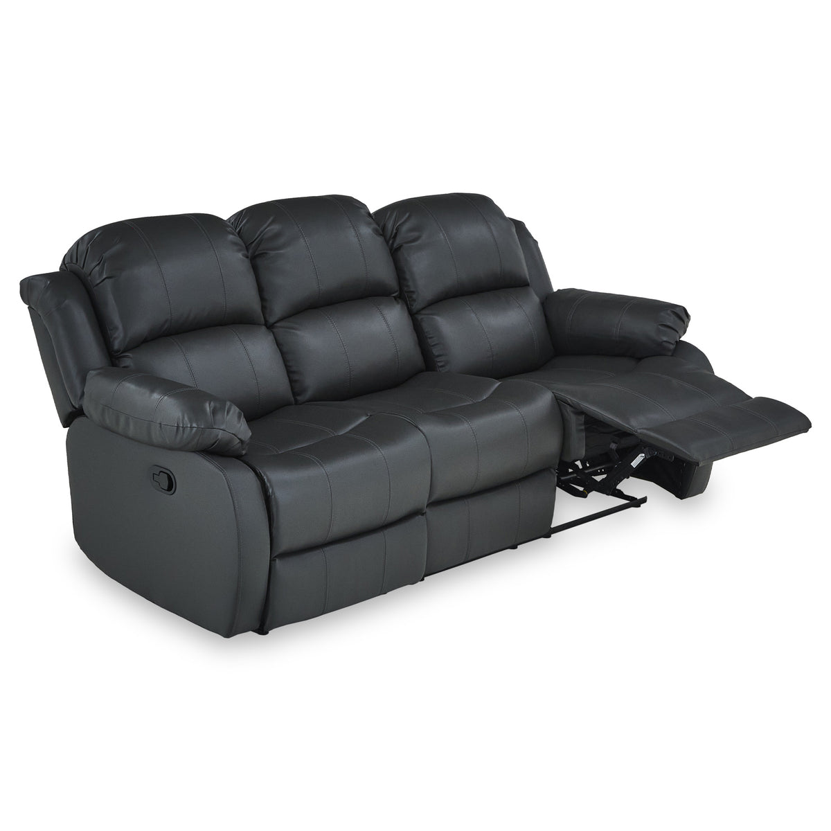 Anton Grey Leather Reclining 3 Seater Sofa