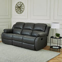 Anton Grey Leather Reclining 3 Seater Sofa for living room