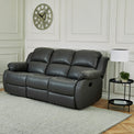 Anton Grey Leather Reclining 3 Seater Sofa for living room
