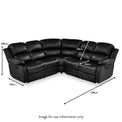 Anton Black Leather Reclining Corner Sofa dimensions