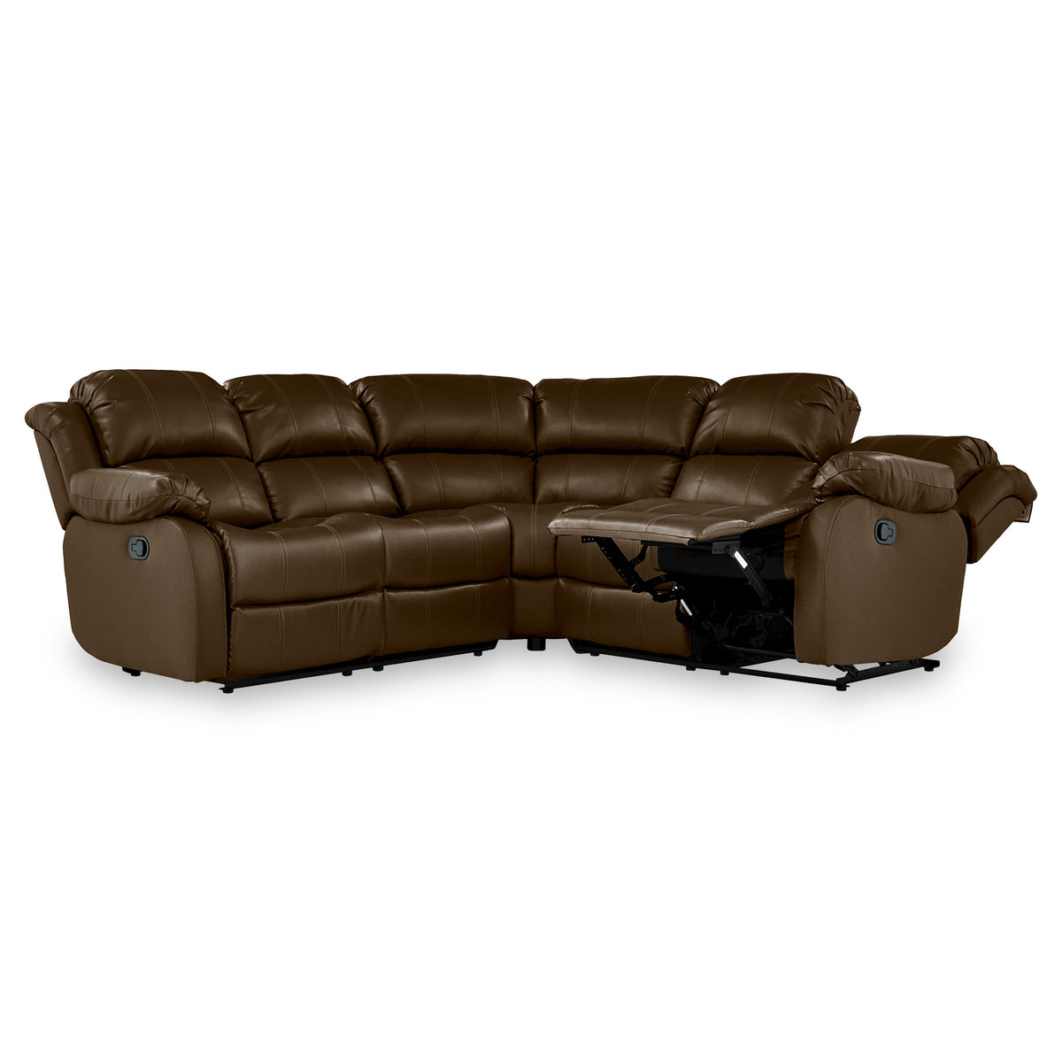 Anton Brown Leather Reclining Corner Sofa