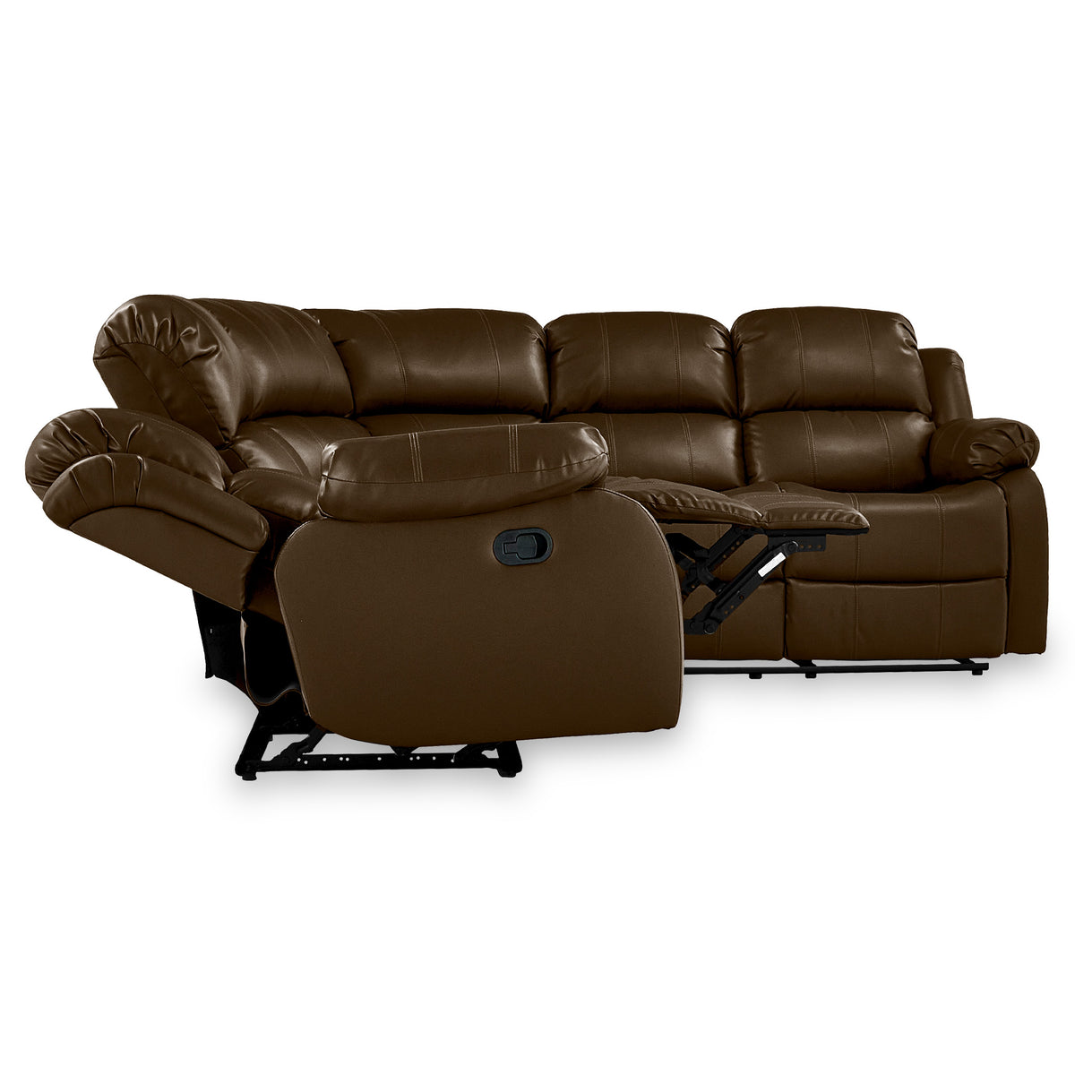 Anton Brown Leather Reclining Corner Sofa