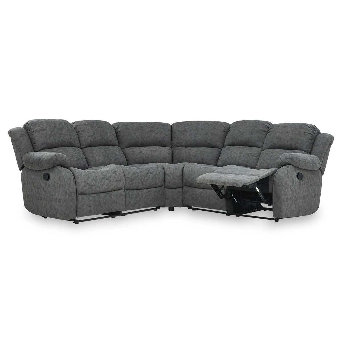 Anton Charcoal Zonica Leather Reclining Corner Sofa