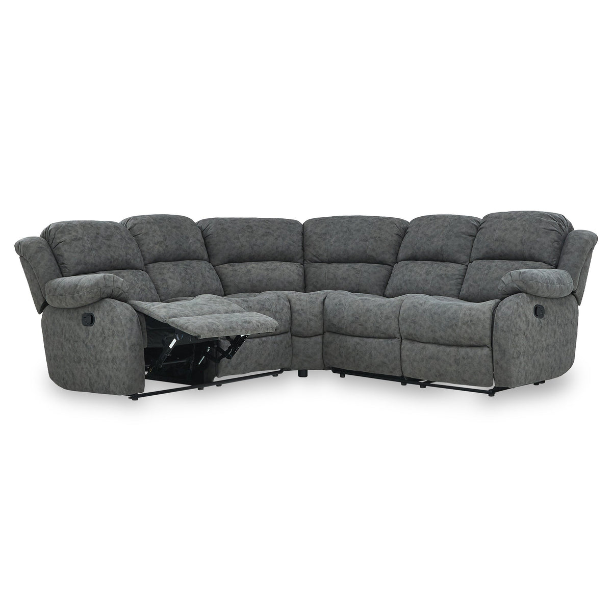 Anton Charcoal Zonica Leather Reclining Corner Sofa