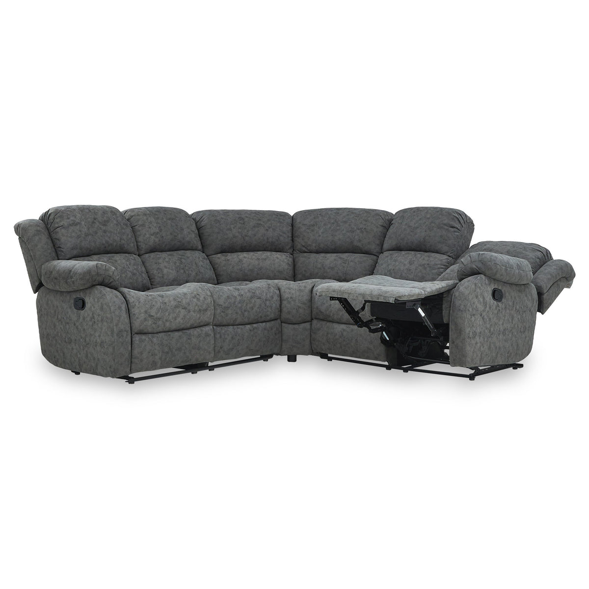 Anton Charcoal Zonica Leather Reclining Corner Sofa
