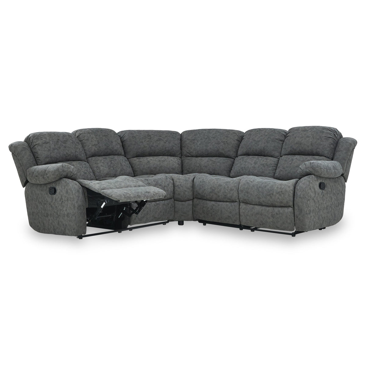 Anton Charcoal Zonica Leather Reclining Corner Sofa