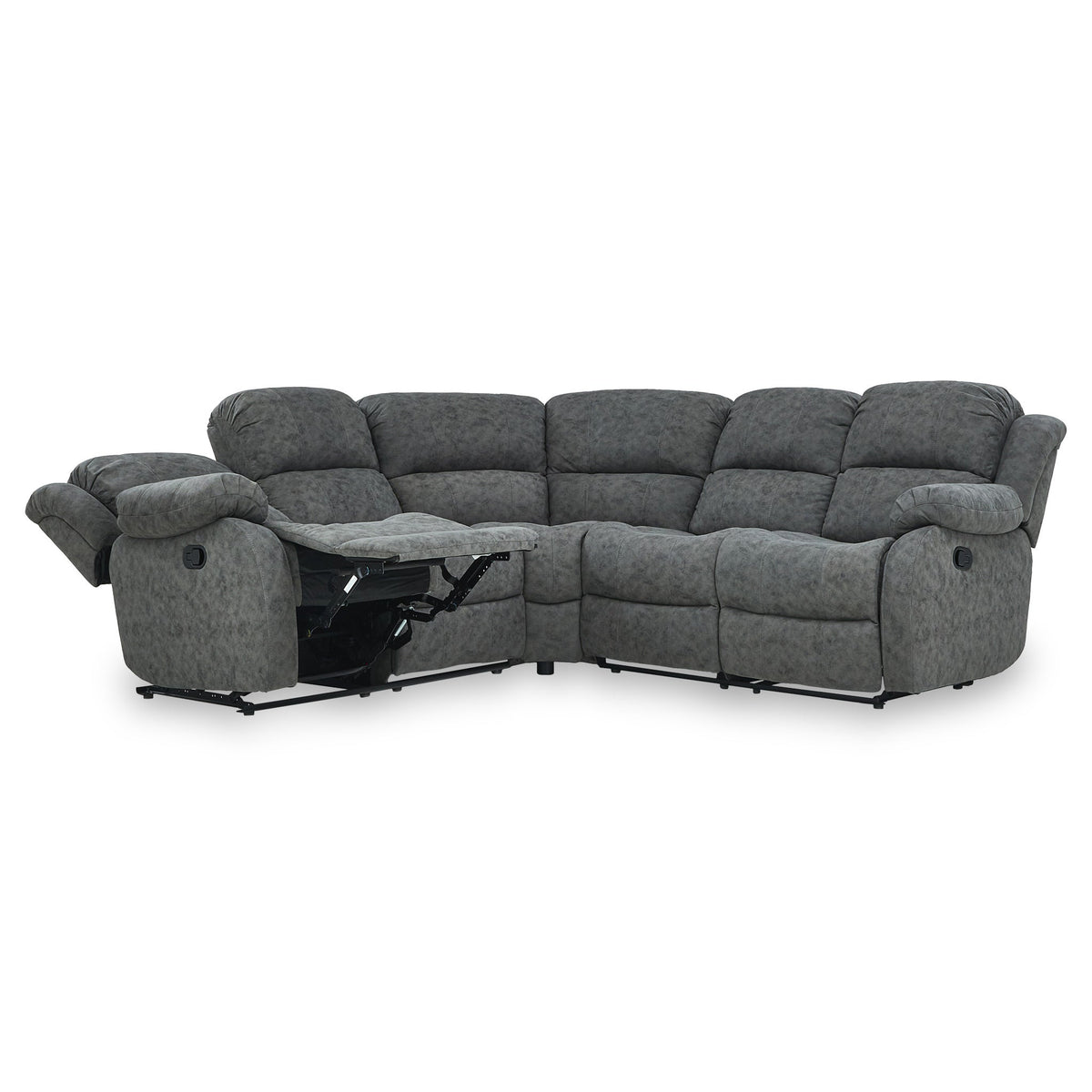 Anton Charcoal Zonica Leather Reclining Corner Sofa