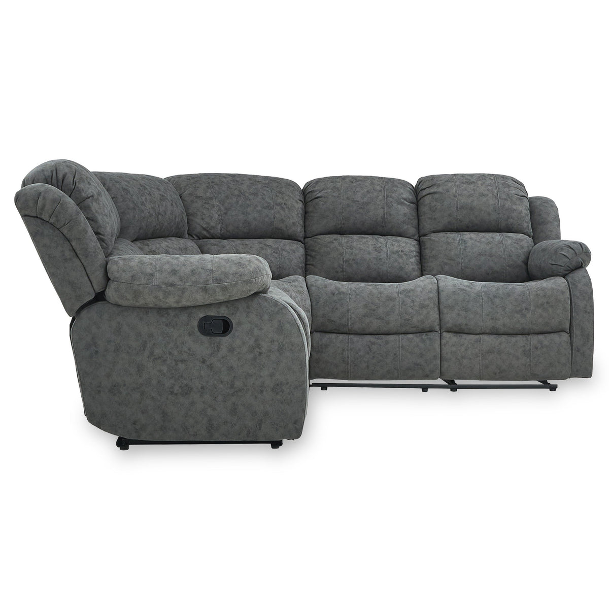 Anton Charcoal Zonica Leather Reclining Corner Sofa