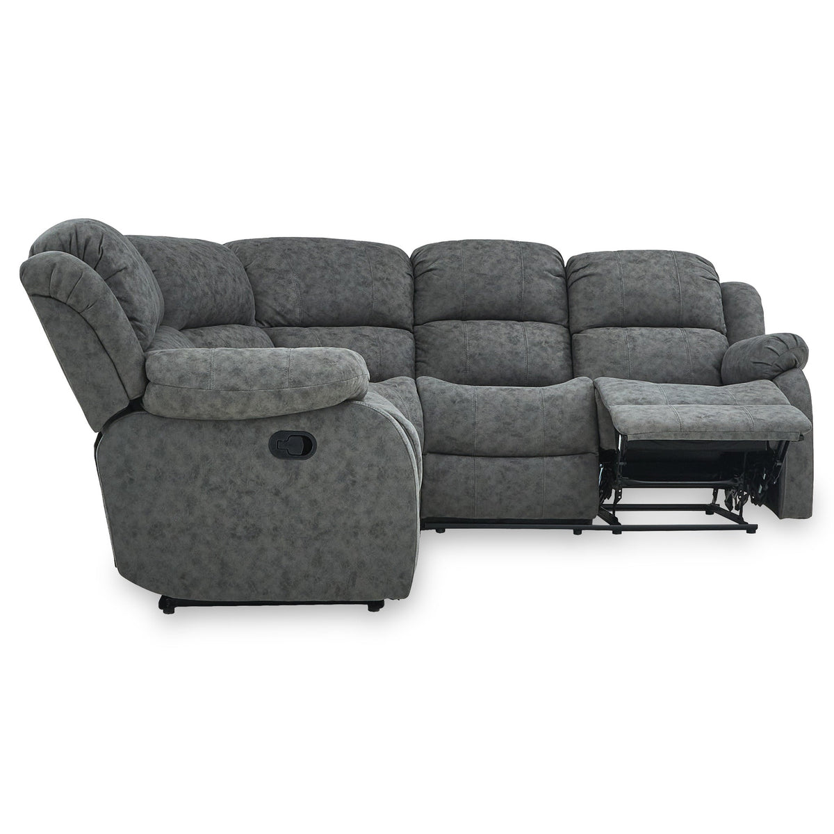 Anton Charcoal Zonica Leather Reclining Corner Sofa