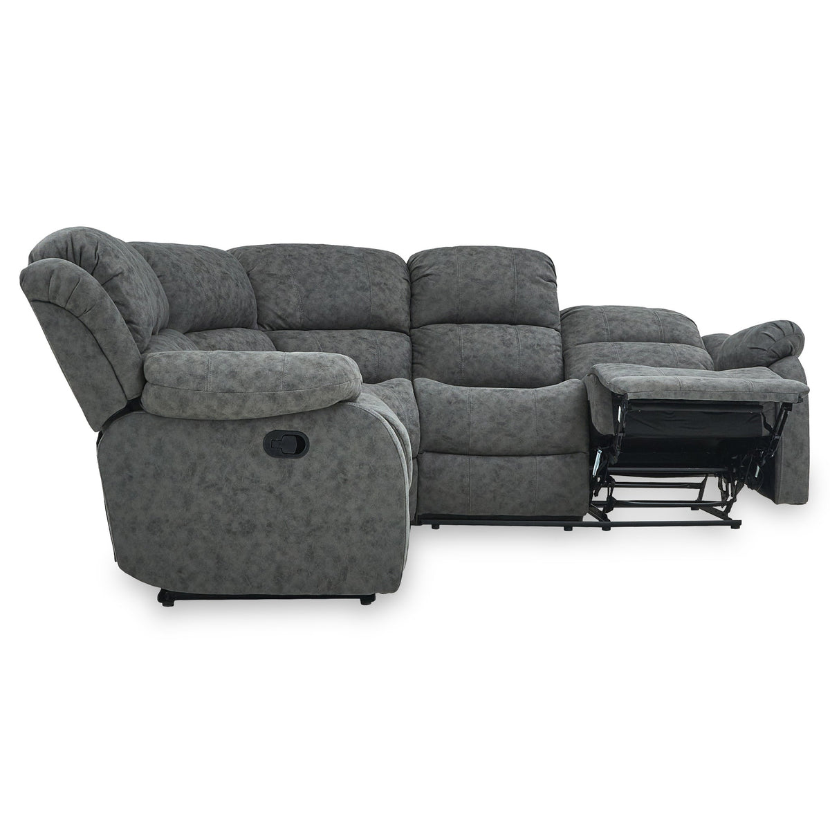 Anton Charcoal Zonica Leather Reclining Corner Sofa