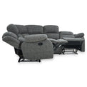 Anton Charcoal Zonica Leather Reclining Corner Sofa