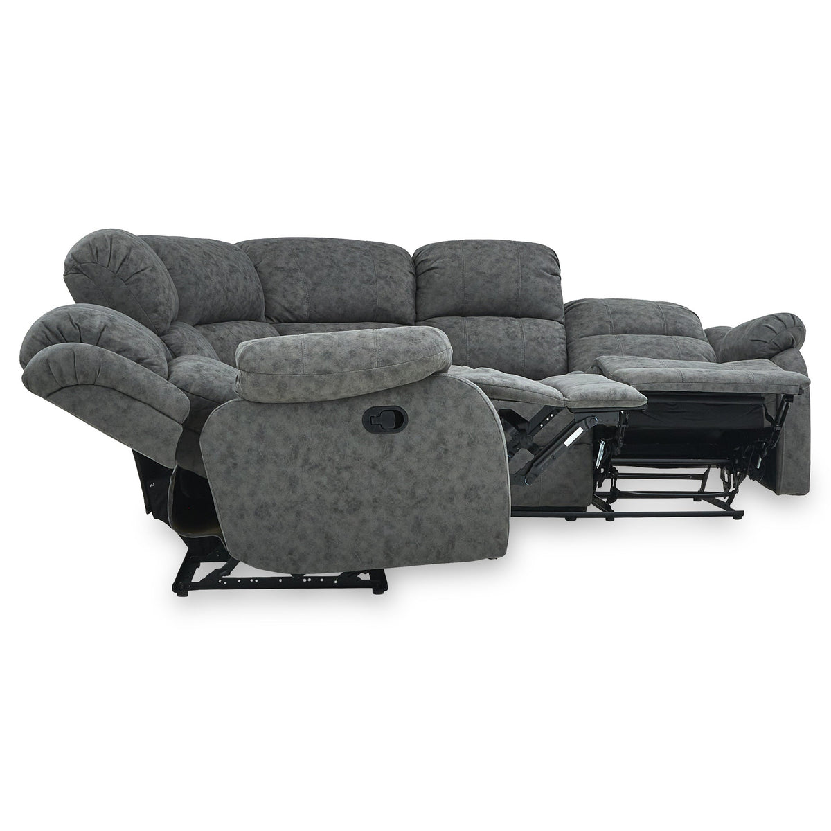 Anton Charcoal Zonica Leather Reclining Corner Sofa