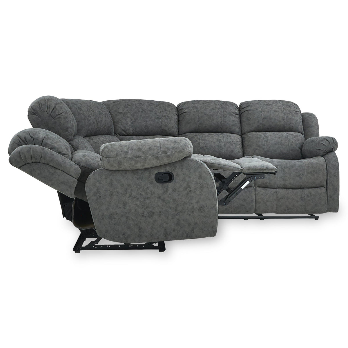 Anton Charcoal Zonica Leather Reclining Corner Sofa