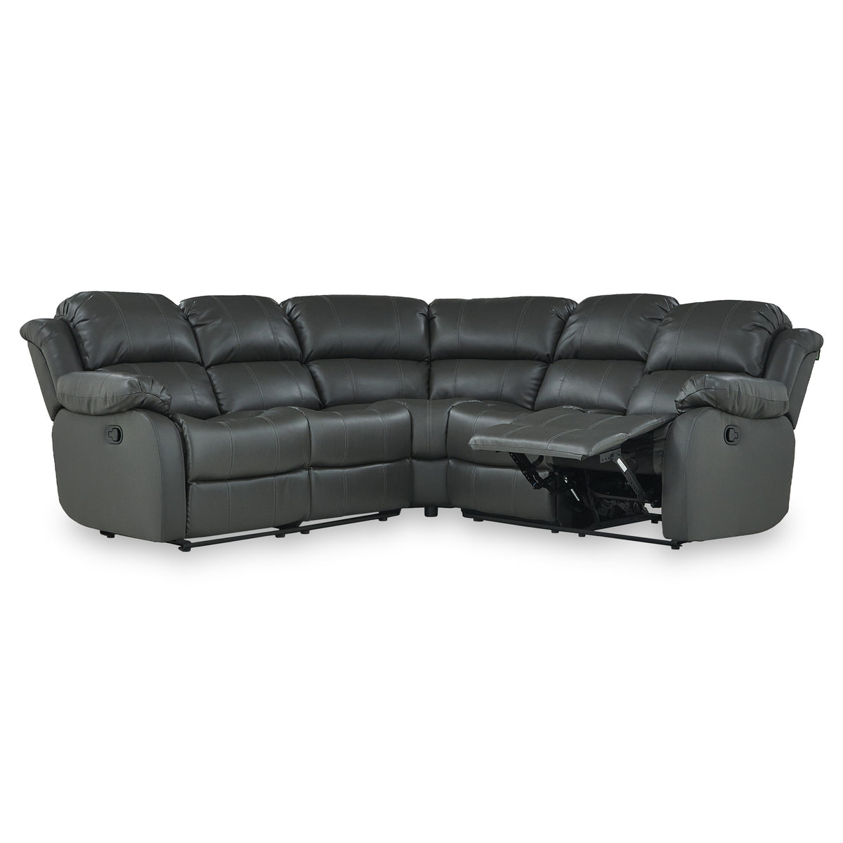 Anton Grey Leather Reclining Corner Sofa