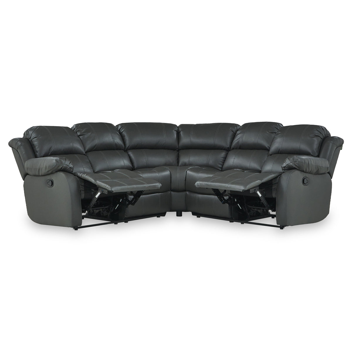 Anton Grey Leather Reclining Corner Sofa