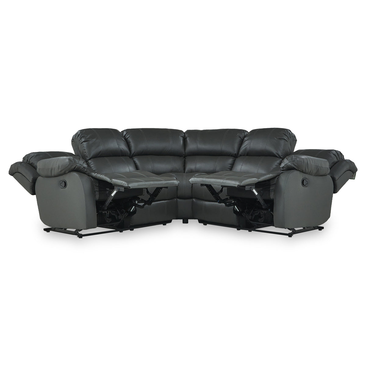 Anton Grey Leather Reclining Corner Sofa