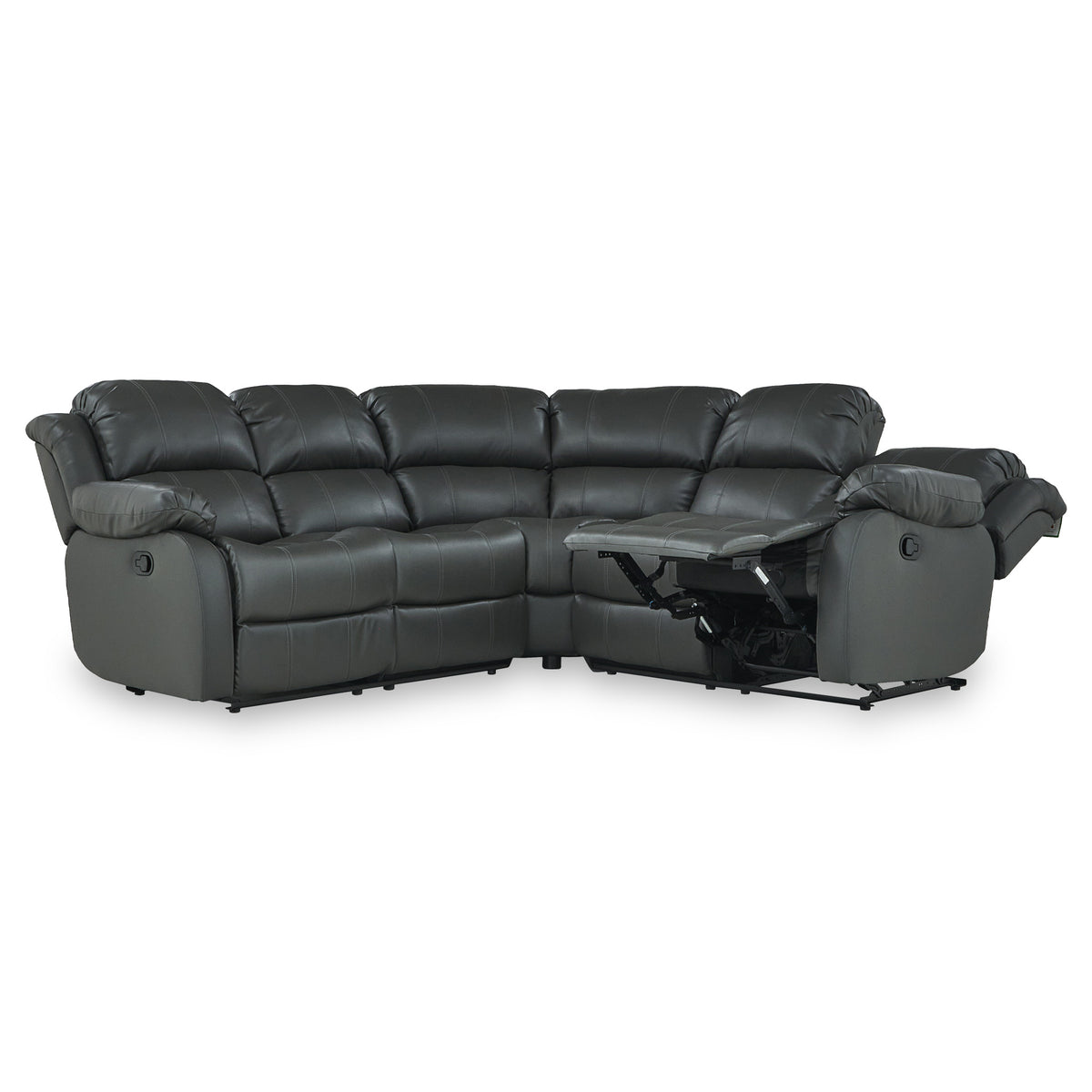 Anton Grey Leather Reclining Corner Sofa