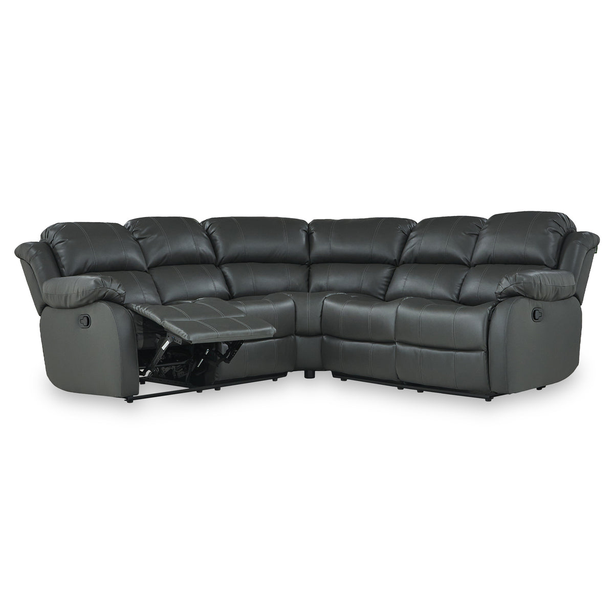 Anton Grey Leather Reclining Corner Sofa