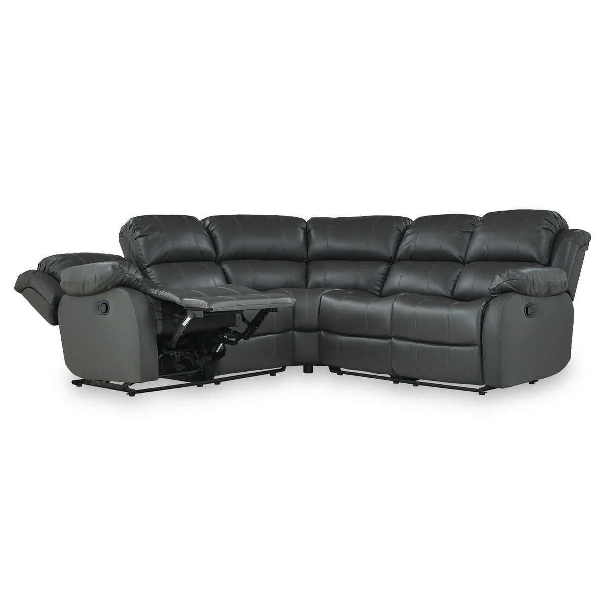 Anton Grey Leather Reclining Corner Sofa
