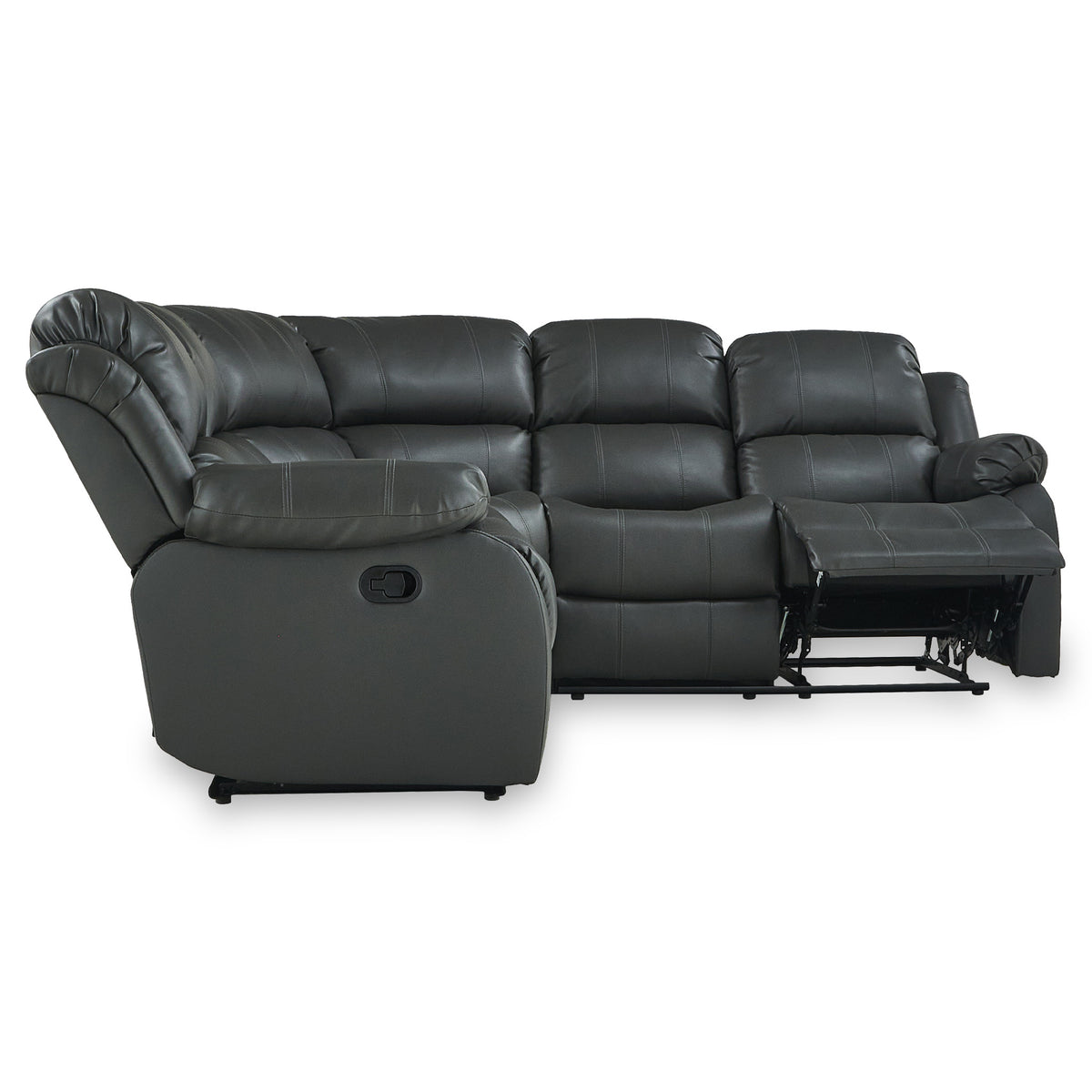 Anton Grey Leather Reclining Corner Sofa