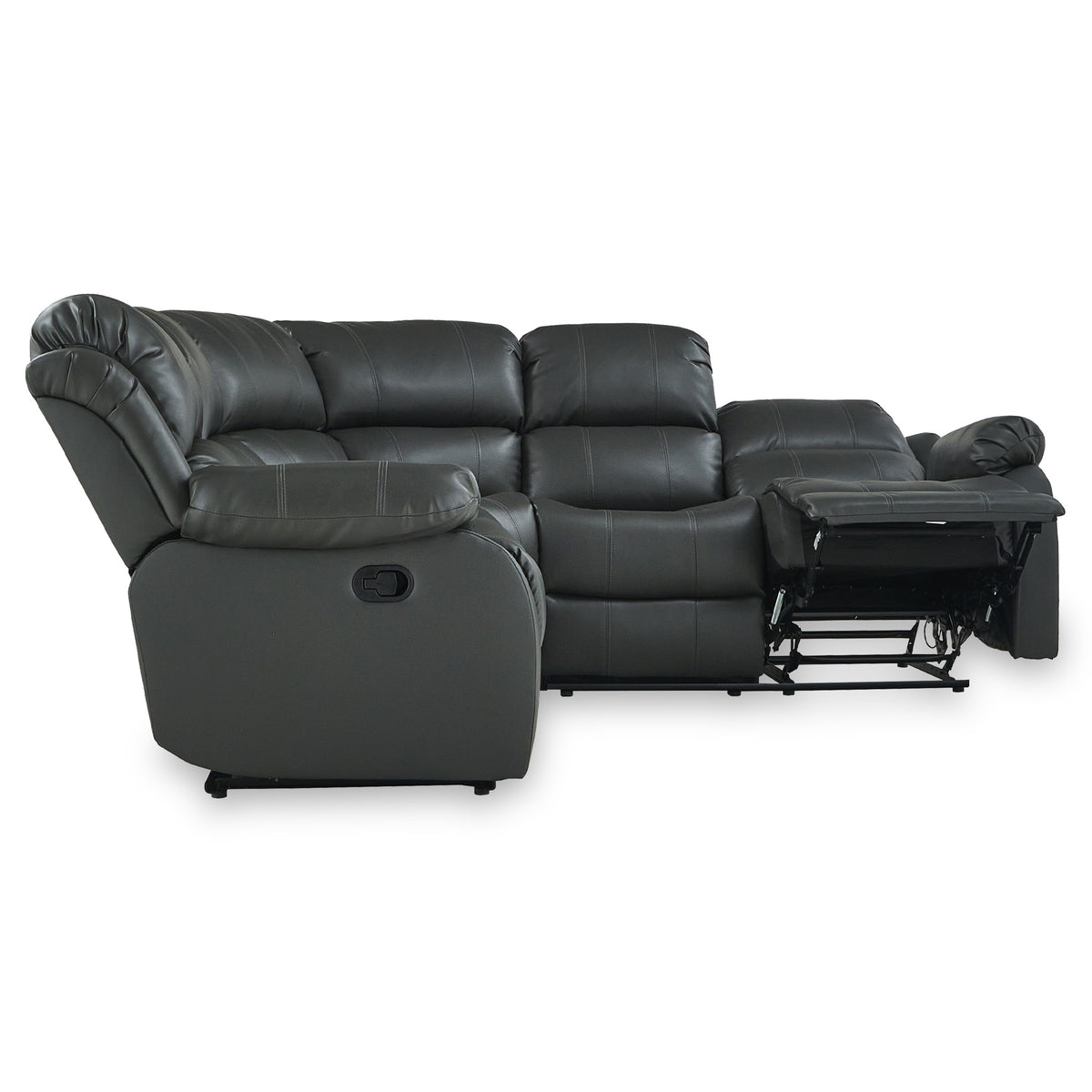 Anton Grey Leather Reclining Corner Sofa