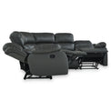 Anton Grey Leather Reclining Corner Sofa