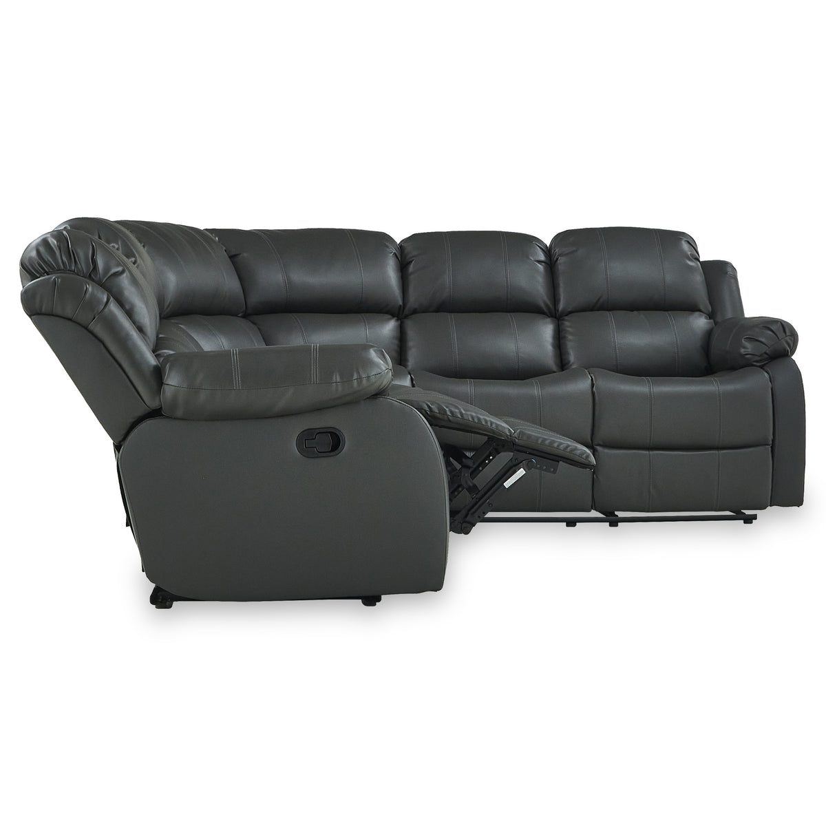 Anton Grey Leather Reclining Corner Sofa