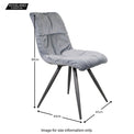 Dimensions for the Light Grey Addison Velvet Chair from Roseland Furniture