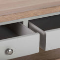 Close up of drawers on Charlestown Grey Coffee Table with 2 Drawers from Roseland Furniture