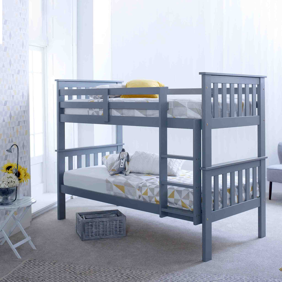 Carlson Grey Detachable Wooden Bunk Beds