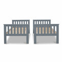 end view of the separated 3ft beds from the Carlson Grey Detachable Single Bunk Beds