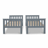 end view of the separated 3ft beds from the Carlson Grey Detachable Single Bunk Beds