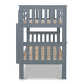 end view of the Carlson Grey Detachable Single Bunk Beds