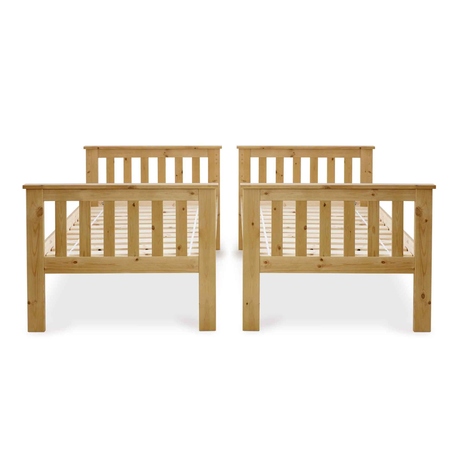 pair of 3ft beds from the Carlson Pine Detachable Single Bunk Beds from Roseland Furniture