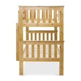 end view of the Carlson Pine Detachable Single Bunk Beds from Roseland Furniture