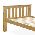 close up of the slatted head board on the Carlson Pine Detachable Single Bunk Beds from Roseland Furniture