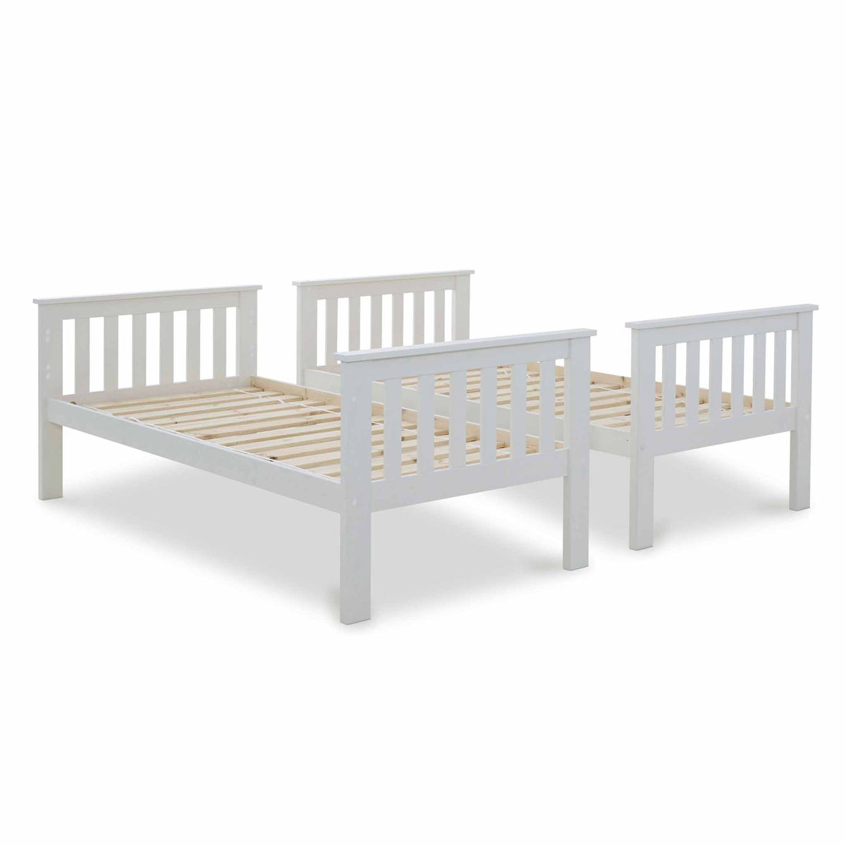 Pair of Separated 3 ft beds from the Carlson White Detachable Single Bunk Beds