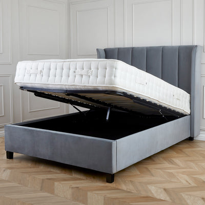 Mia Velvet Ottoman Storage Bed Frame