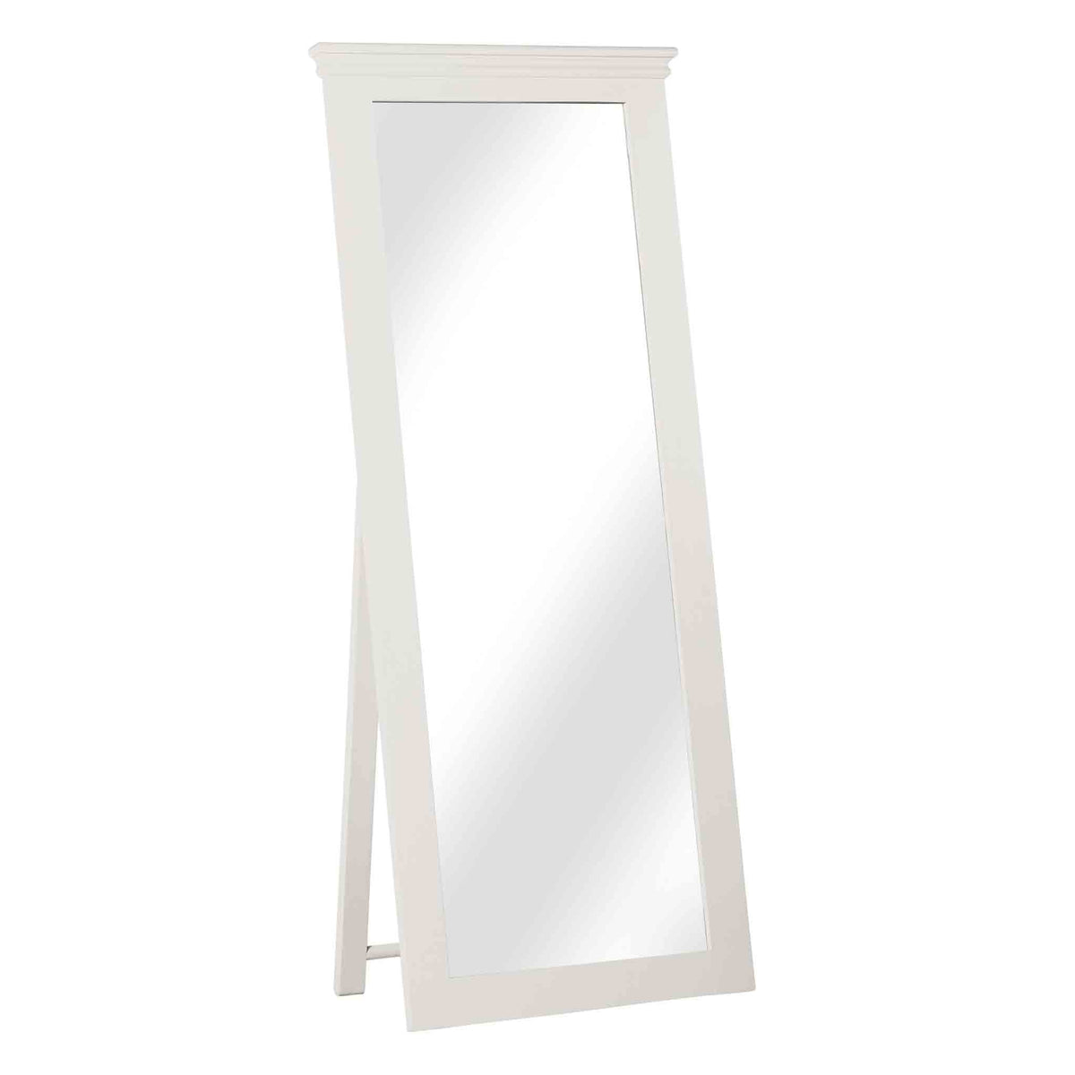 Melrose White Tall Freestanding Cheval Mirror from Roseland Furniture