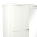 close up of corniced top on the Melrose White Triple Wardrobe with Mirror 