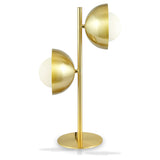 Estelle Brushed Brass Metal and White Orb Dome Table Lamp