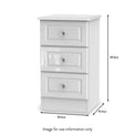 Kinsley White Gloss 3 Drawer Bedside Cabinet from Roseland