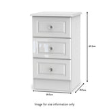 Kinsley White Gloss 3 Drawer Bedside Cabinet from Roseland