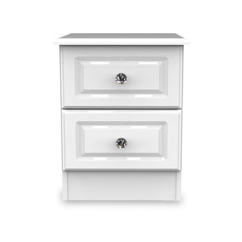 Kinsley White Gloss 2 Drawer Bedside Cabinet
