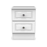 Kinsley White Gloss 3 Drawer Bedside Cabinet from Roseland