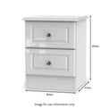 Kinsley White Gloss 3 Drawer Bedside Cabinet from Roseland size