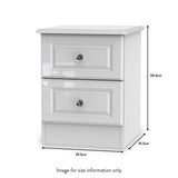 Kinsley White Gloss 3 Drawer Bedside Cabinet from Roseland size