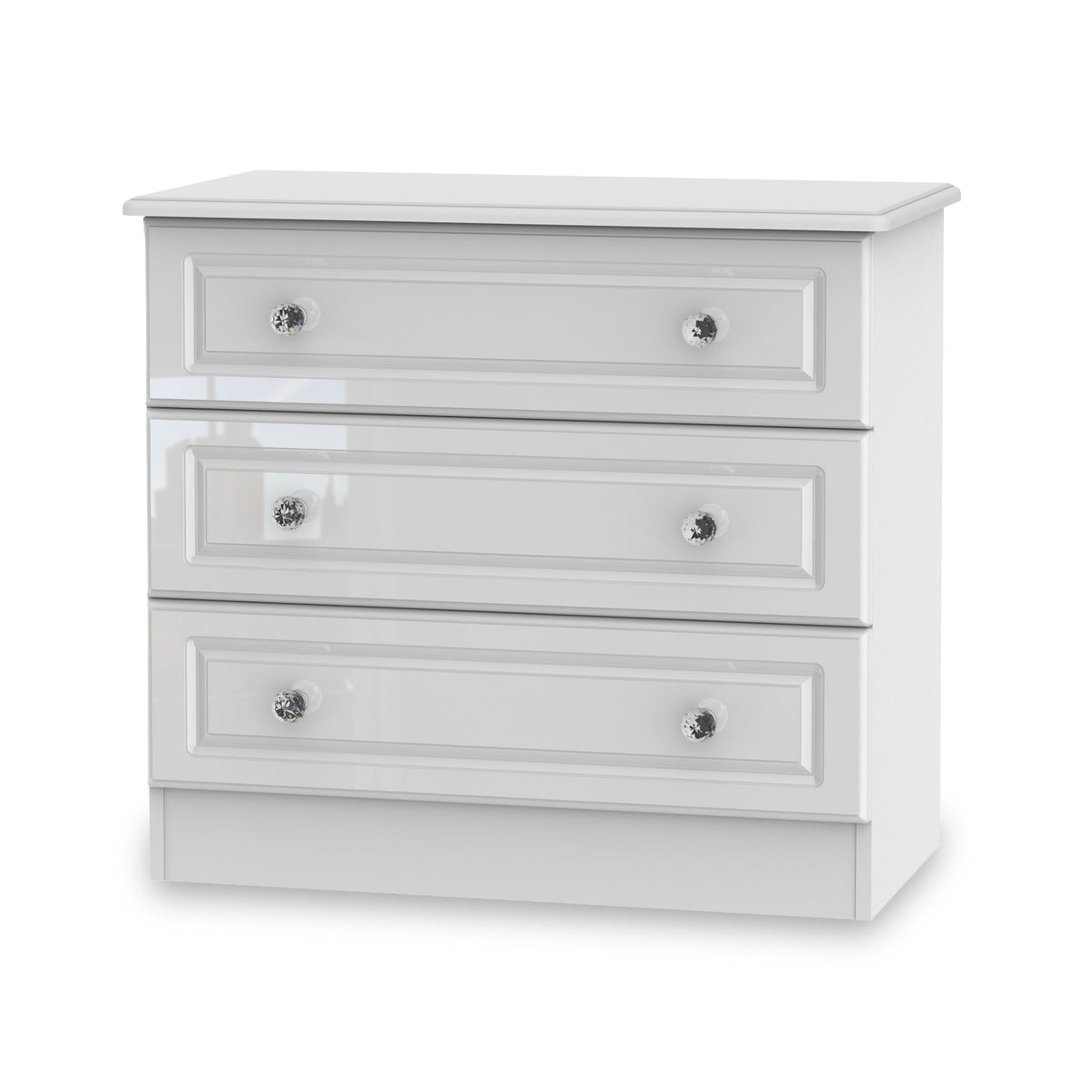 Kinsley White Gloss 2 Drawer Bedside Cabinet from Roseland