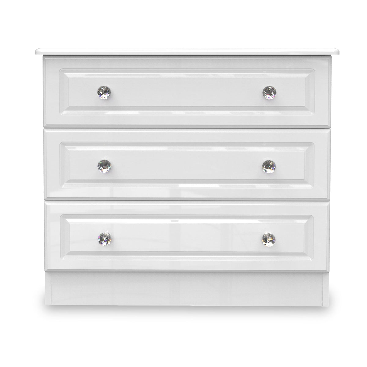 Kinsley White Gloss 2 Drawer Bedside Cabinet from Roseland