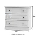 Kinsley White Gloss 2 Drawer Bedside Cabinet from Roseland size
